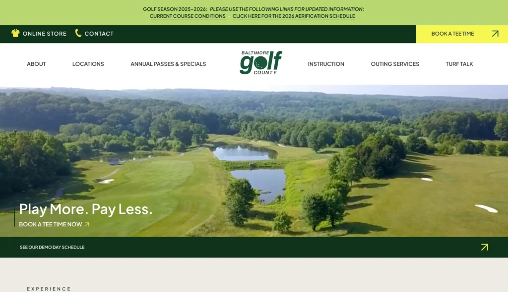 Baltimore Golfing website